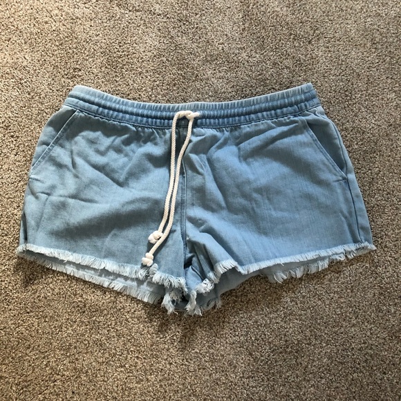 aerie Shorts Aerie Drawstring Denim Shorts Poshmark